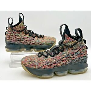 Nike Lebron XV Four Horsemen Basketball Shoes Fruity Pebble Black 6Y 922811-901